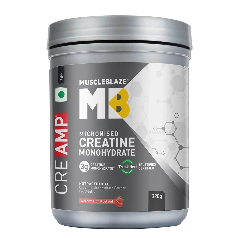 MuscleBlaze CreAMP Creatine Monohydrate 320g — front view